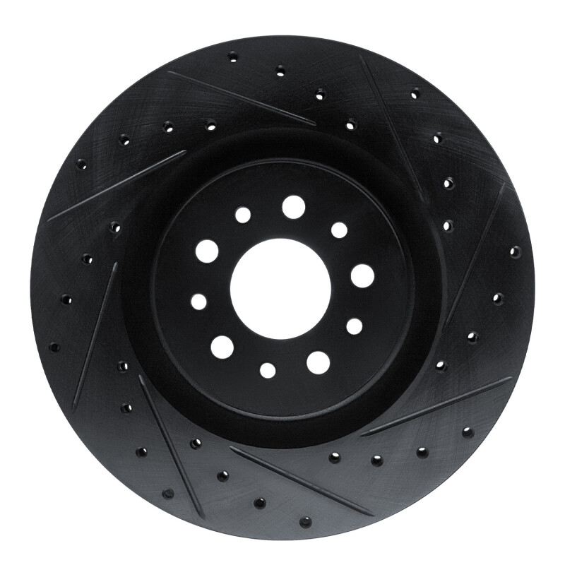 Ram Promaster City Brake Rotor (1) - Front Right - R1 Concepts - Drilled & Slotted - Black - `15-`22